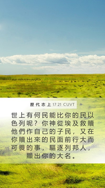 歷 代 志 上 17:21 CUVT Bible Verse Image