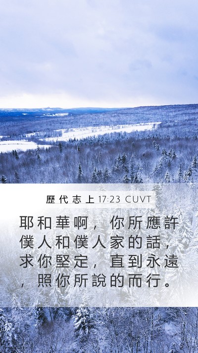 歷 代 志 上 17:23 CUVT Bible Verse Image