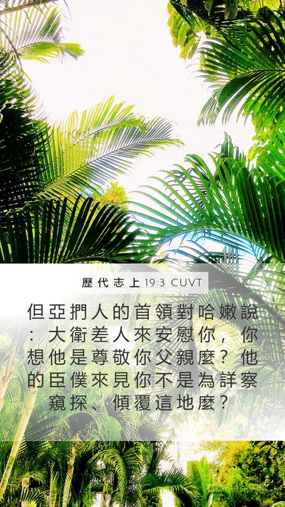 歷 代 志 上 19:3 CUVT Bible Verse Image