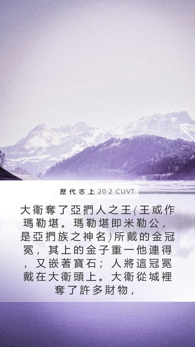 歷 代 志 上 20:2 CUVT Bible Verse Image