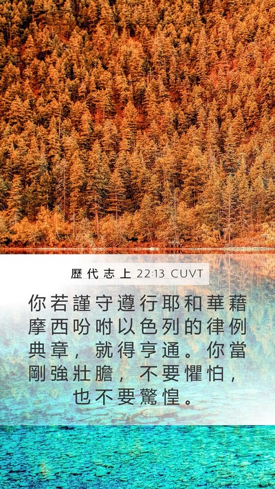 歷 代 志 上 22:13 CUVT Bible Verse Image
