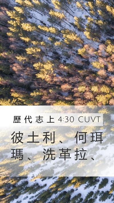 歷 代 志 上 4:30 CUVT Bible Verse Image