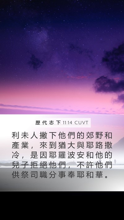 歷 代 志 下 11:14 CUVT Bible Verse Image