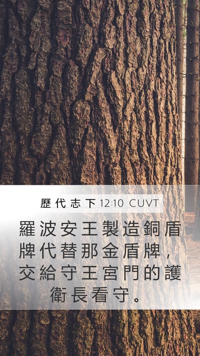 歷 代 志 下 12:10 CUVT Mobile Phone Wallpaper - 羅 波 安 王 製 造 銅 盾 牌 代 替 那 - Mobile Bible Verse Wallpaper