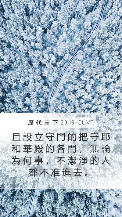 歷 代 志 下 23:19 CUVT Bible Verse Image