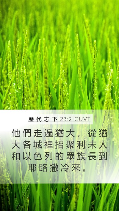 歷 代 志 下 23:2 CUVT Bible Verse Image