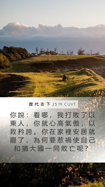 歷 代 志 下 25:19 CUVT Bible Verse Image