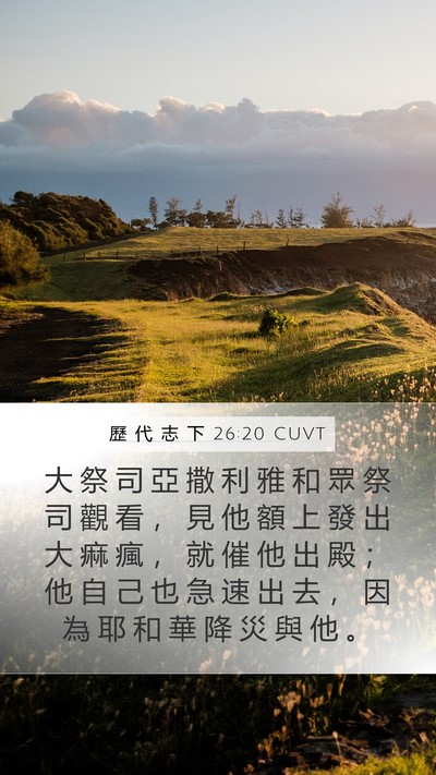 歷 代 志 下 26:20 CUVT Bible Verse Image
