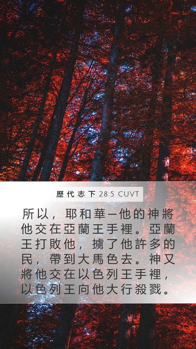 歷 代 志 下 28:5 CUVT Bible Verse Image