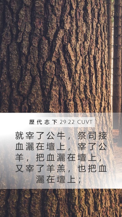 歷 代 志 下 29:22 CUVT Bible Verse Image