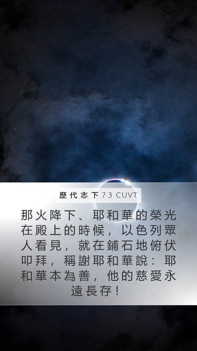 歷 代 志 下 7:3 CUVT Bible Verse Image