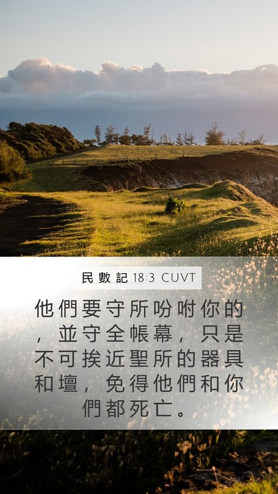 民 數 記 18:3 CUVT Mobile Phone Wallpaper - 他 們 要 守 所 吩 咐 你 的 ， 並 守 - Mobile Bible Verse Wallpaper