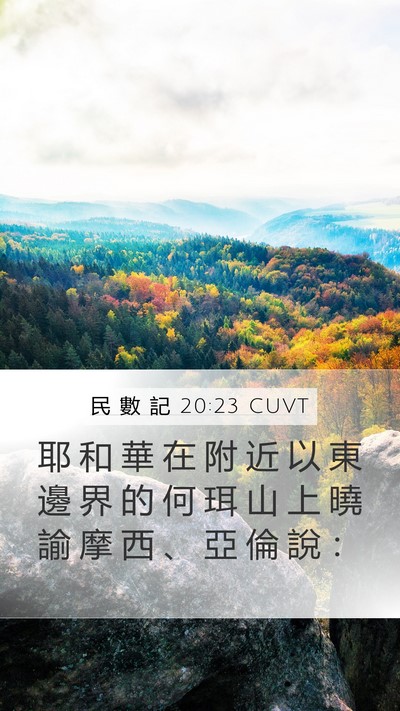 民 數 記 20:23 CUVT Mobile Phone Wallpaper - 耶 和 華 在 附 近 以 東 邊 界 的 何 - Mobile Bible Verse Wallpaper