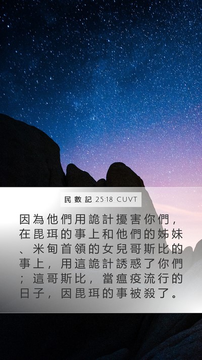 民 數 記 25:18 CUVT Bible Verse Image