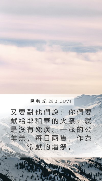 民 數 記 28:3 CUVT Bible Verse Image