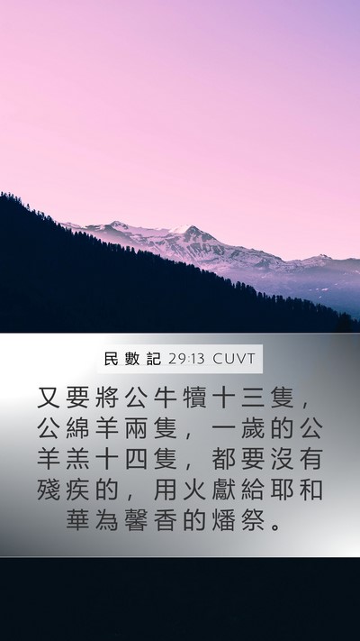 民 數 記 29:13 CUVT Bible Verse Image
