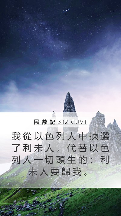 民 數 記 3:12 CUVT Bible Verse Image