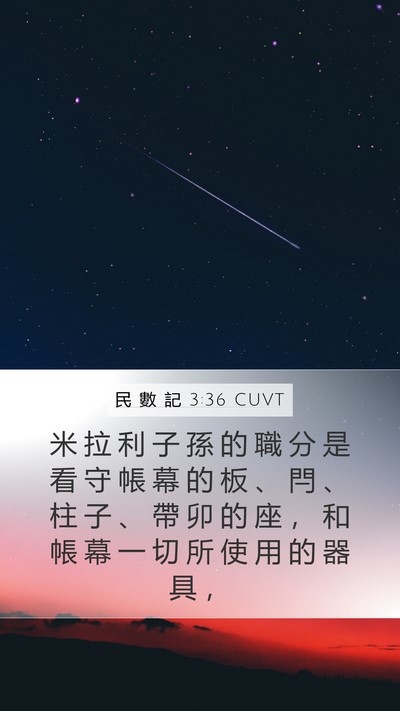 民 數 記 3:36 CUVT Bible Verse Image