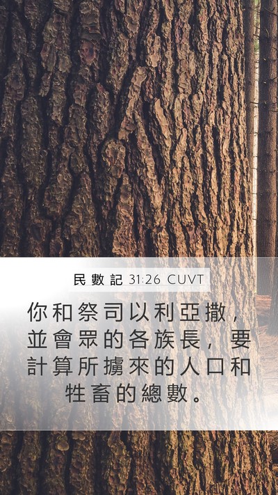 民 數 記 31:26 CUVT Bible Verse Image