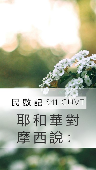 民 數 記 5:11 CUVT Mobile Phone Wallpaper - 耶 和 華 對 摩 西 說 - Mobile Bible Verse Wallpaper