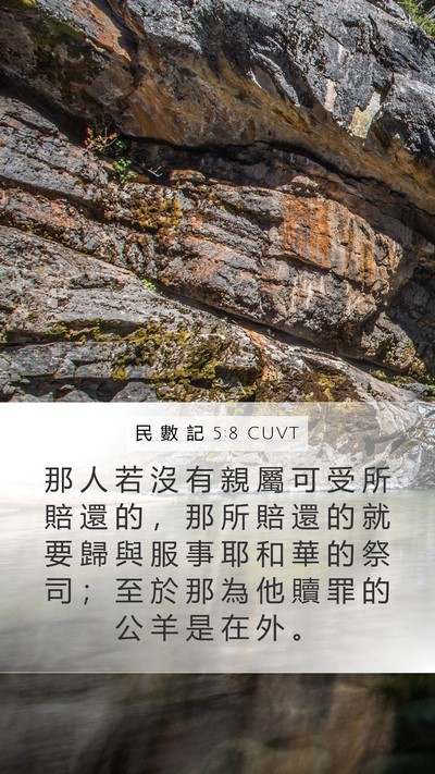 民 數 記 5:8 CUVT Mobile Phone Wallpaper - 那 人 若 沒 有 親 屬 可 受 所 賠 還 - Mobile Bible Verse Wallpaper