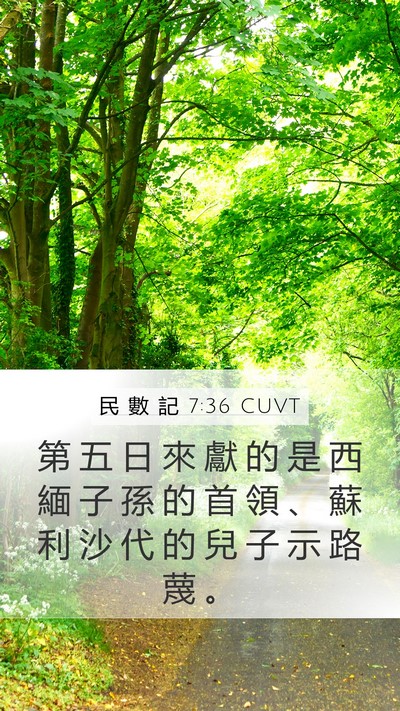 民 數 記 7:36 CUVT Bible Verse Image