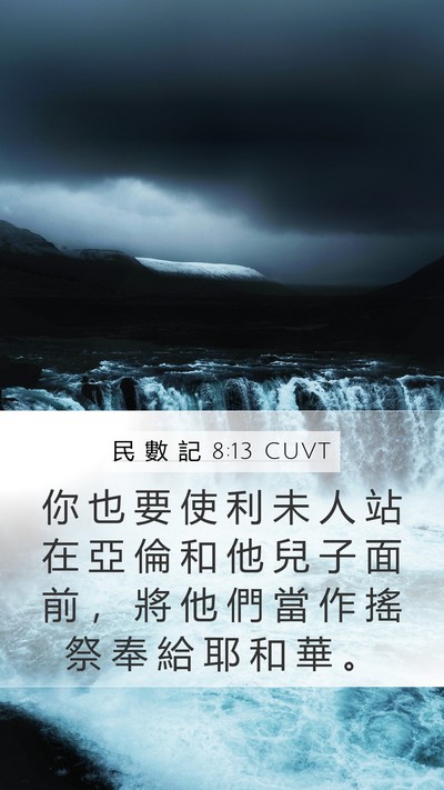 民 數 記 8:13 CUVT Mobile Phone Wallpaper - 你 也 要 使 利 未 人 站 在 亞 倫 和 - Mobile Bible Verse Wallpaper