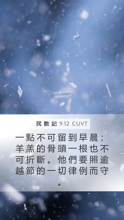 民 數 記 9:12 CUVT Mobile Phone Wallpaper - 一 點 不 可 留 到 早 晨 ； 羊 羔 的 - Mobile Bible Verse Wallpaper