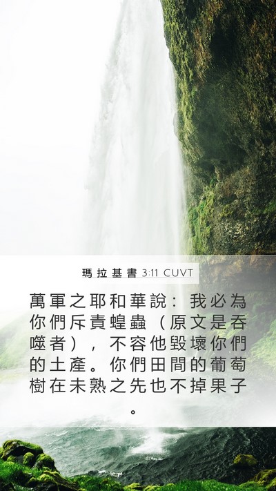 瑪 拉 基 書 3:11 CUVT Mobile Phone Wallpaper - 萬 軍 之 耶 和 華 說 ： 我 必 為 你 - Mobile Bible Verse Wallpaper