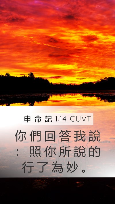 申 命 記 1:14 CUVT Mobile Phone Wallpaper - 你 們 回 答 我 說 ： 照 你 所 說 的 - Mobile Bible Verse Wallpaper