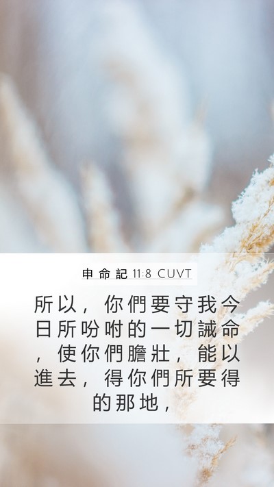 申 命 記 11:8 CUVT Mobile Phone Wallpaper - 所 以 ， 你 們 要 守 我 今 日 所 吩 - Mobile Bible Verse Wallpaper
