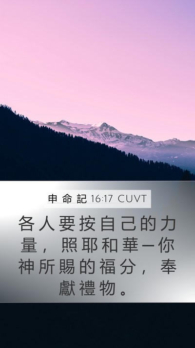 申 命 記 16:17 CUVT Bible Verse Image