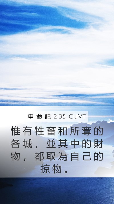 申 命 記 2:35 CUVT Bible Verse Image