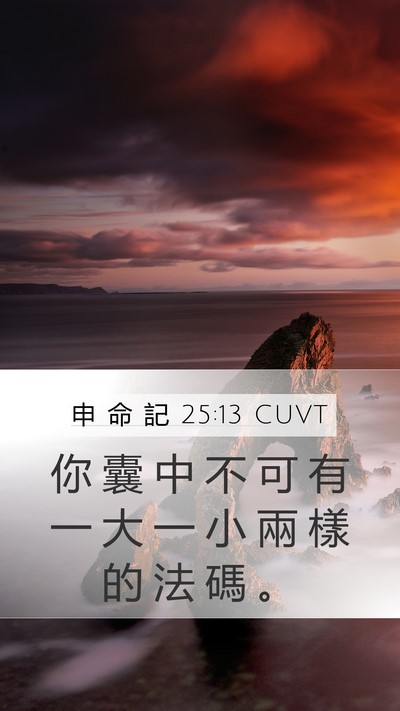申 命 記 25:13 CUVT Bible Verse Image