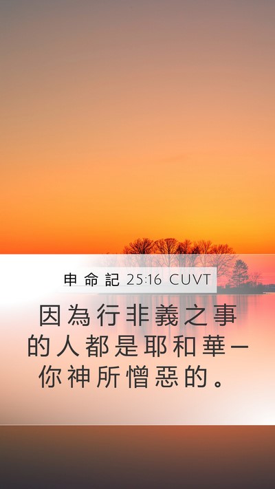 申 命 記 25:16 CUVT Bible Verse Image