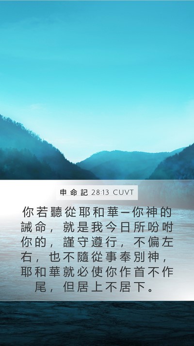 申 命 記 28:13 CUVT Bible Verse Image