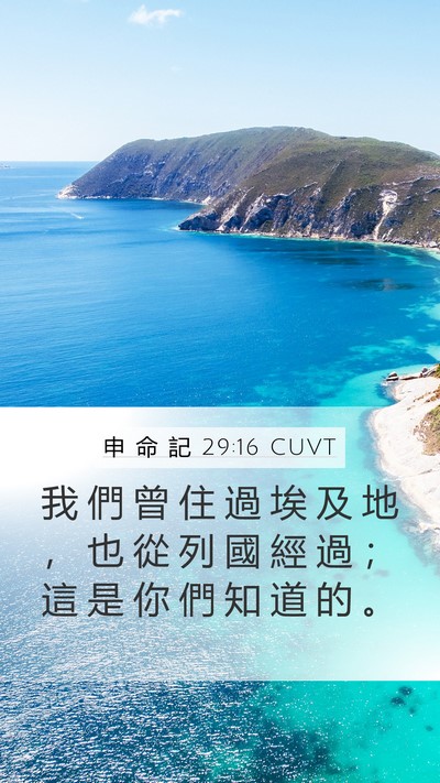 申 命 記 29:16 CUVT Mobile Phone Wallpaper - 我 們 曾 住 過 埃 及 地 ， 也 從 列 - Mobile Bible Verse Wallpaper