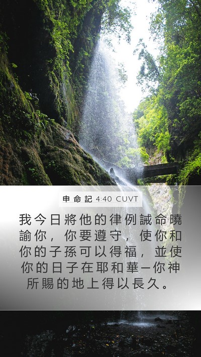 申 命 記 4:40 CUVT Bible Verse Image