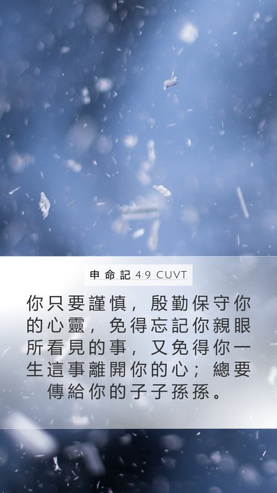 申 命 記 4:9 CUVT Bible Verse Image