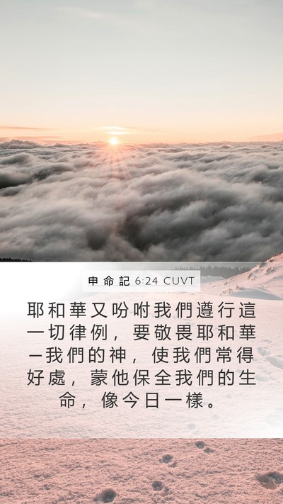 申 命 記 6:24 CUVT Mobile Phone Wallpaper - 耶 和 華 又 吩 咐 我 們 遵 行 這 一 - Mobile Bible Verse Wallpaper