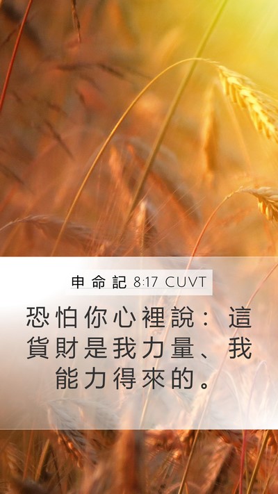 申 命 記 8:17 CUVT Bible Verse Image