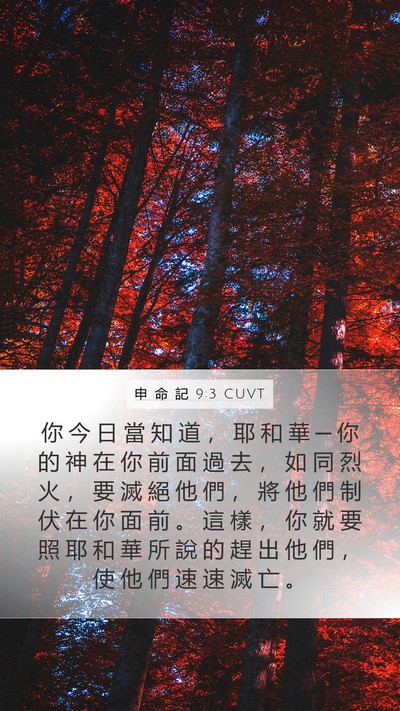 申 命 記 9:3 CUVT Bible Verse Image
