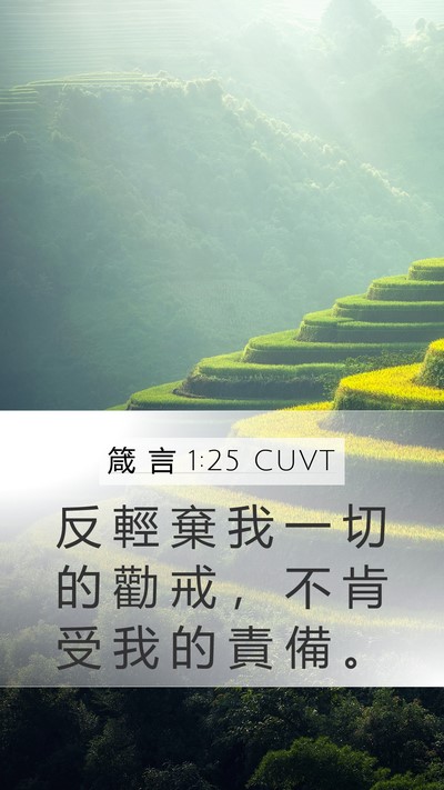 箴 言 1:25 CUVT Bible Verse Image