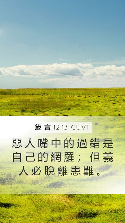 箴 言 12:13 CUVT Bible Verse Image