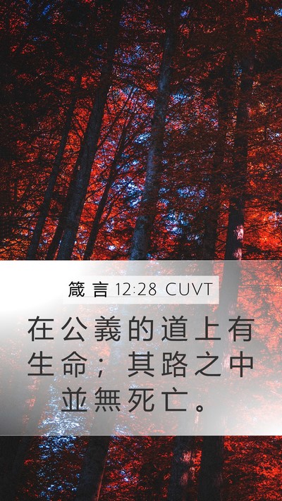 箴 言 12:28 CUVT Bible Verse Image