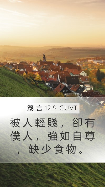 箴 言 12:9 CUVT Bible Verse Image
