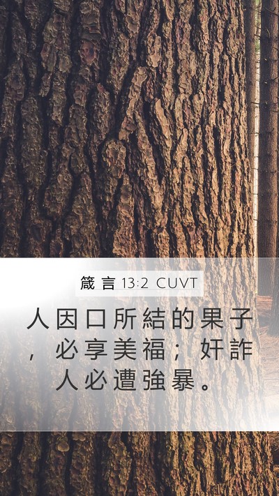 箴 言 13:2 CUVT Bible Verse Image