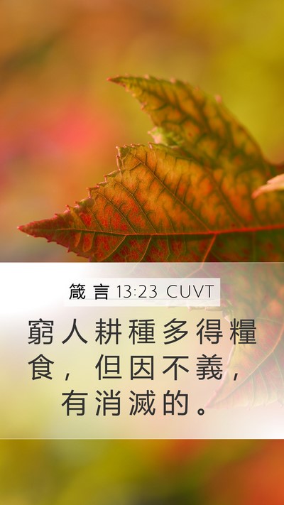 箴 言 13:23 CUVT Bible Verse Image