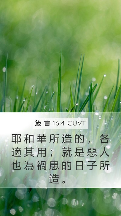 箴 言 16:4 CUVT Bible Verse Image