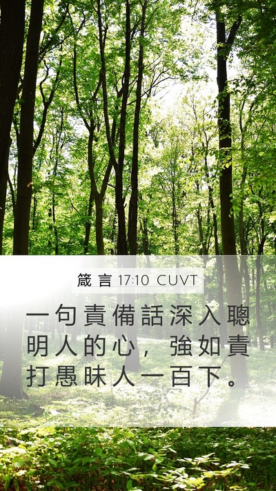 箴 言 17:10 CUVT Bible Verse Image